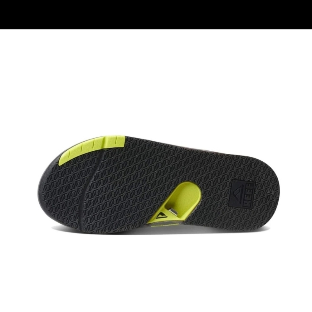 Reef Men's Fanning Bottle Opener Flip Flop Thong Sandal - Gray Lime Low - Picture 6 of 8